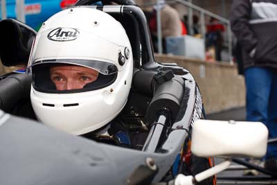 43;29-May-2010;50mm;Australia;Formula-Ford;James-Gardiner;Morgan-Park-Raceway;QLD;Queensland;Van-Dieman-RF93;Warwick;auto;cockpit;in‒car;motorsport;paddock;portrait;racing