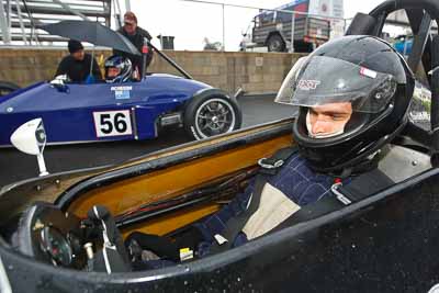 84;29-May-2010;Australia;Ben-Beasley;Elfin-Replica;Morgan-Park-Raceway;QLD;Queensland;Warwick;auto;cockpit;in‒car;motorsport;paddock;portrait;racing;wide-angle