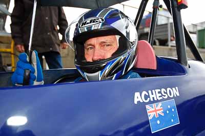 56;29-May-2010;Australia;Bruce-Acheson;Manta-NG82;Morgan-Park-Raceway;QLD;Queensland;Warwick;auto;cockpit;in‒car;motorsport;paddock;portrait;racing;wide-angle