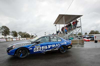 88;29-May-2010;Australia;Brian-Hine;Ford-Falcon-AU;Morgan-Park-Raceway;QLD;Queensland;Saloon-Cars;Warwick;auto;clouds;motorsport;racing;sky;wide-angle