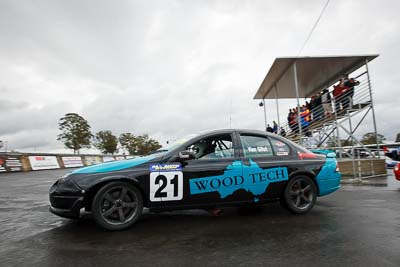 21;29-May-2010;Australia;Ford-Falcon-AU;John-Van-Gilst;Morgan-Park-Raceway;QLD;Queensland;Saloon-Cars;Warwick;auto;clouds;motorsport;racing;sky;wide-angle