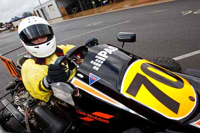 70;29-May-2010;Australia;Hypermax-Racer;Liam-McAdam;Morgan-Park-Raceway;QLD;Queensland;Superkarts;Warwick;auto;cockpit;motorsport;paddock;portrait;racing;wide-angle