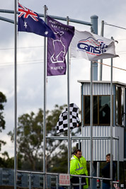 29-May-2010;Australia;Morgan-Park-Raceway;QLD;Queensland;Topshot;Warwick;atmosphere;auto;flags;motorsport;officials;pit-lane;racing;super-telephoto
