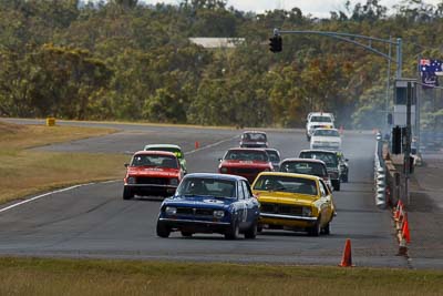 13;6;30-May-2010;Australia;Bob-Sudall;Group-N;Historic-Touring-Cars;Holden-Monaro-HG;Kevin-Heffernan;Mazda-RX‒2;Morgan-Park-Raceway;QLD;Queensland;Warwick;auto;classic;historic;motorsport;racing;super-telephoto;vintage