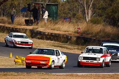 13;77;1979-Ford-Escort;24-July-2010;Australia;Bob-Holden;Craig-Neilson;Group-A;Group-C;Historic-Touring-Cars;Mitsubishi-Starion;Morgan-Park-Raceway;QLD;Queensland;Warwick;auto;classic;motorsport;racing;super-telephoto;vintage