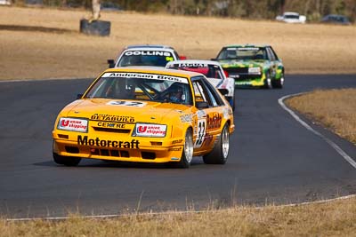 32;1985-Ford-Mustang;24-July-2010;Australia;Brett-Maddren;Group-A;Historic-Touring-Cars;Morgan-Park-Raceway;QLD;Queensland;Warwick;auto;classic;motorsport;racing;super-telephoto;vintage
