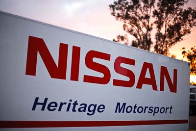 25-July-2010;50mm;Australia;Morgan-Park-Raceway;Nissan;QLD;Queensland;Warwick;atmosphere;auto;brand;close‒up;detail;logo;motorsport;paddock;racing;trailer