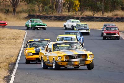 55;1968-Ford-Mustang;25-July-2010;Australia;Group-N;Historic-Touring-Cars;Morgan-Park-Raceway;QLD;Queensland;Russell-Wright;Warwick;auto;classic;motorsport;racing;super-telephoto;vintage