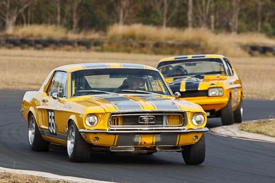 55;1968-Ford-Mustang;25-July-2010;Australia;Group-N;Historic-Touring-Cars;Morgan-Park-Raceway;QLD;Queensland;Russell-Wright;Warwick;auto;classic;motorsport;racing;super-telephoto;vintage