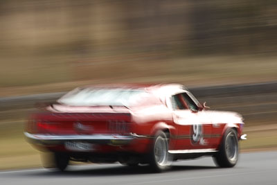 9;1969-Ford-Mustang;25-July-2010;Alan-Evans;Australia;Group-N;Historic-Touring-Cars;Morgan-Park-Raceway;QLD;Queensland;Warwick;auto;classic;motion-blur;motorsport;racing;super-telephoto;vintage