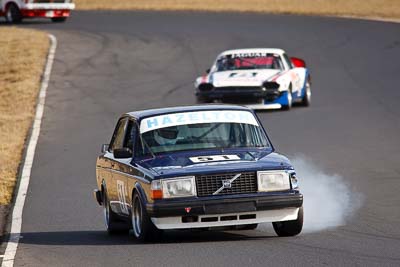 51;1981-Volvo-240T;25-July-2010;Australia;Group-A;Historic-Touring-Cars;Morgan-Park-Raceway;QLD;Queensland;Richard-Prince;Warwick;auto;classic;lock‒up;motorsport;racing;smoke;super-telephoto;vintage