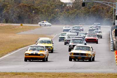 155;55;1968-Ford-Mustang;1971-Ford-Capri;25-July-2010;Australia;Glenn-Seton;Group-N;Historic-Touring-Cars;Morgan-Park-Raceway;QLD;Queensland;Russell-Wright;Warwick;auto;classic;motorsport;racing;super-telephoto;vintage