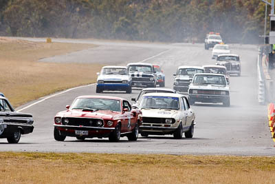 9;95;1969-Ford-Mustang;1972-Mazda-RX‒2;25-July-2010;Alan-Evans;Australia;Group-N;Historic-Touring-Cars;Matthew-Clift;Morgan-Park-Raceway;QLD;Queensland;Warwick;auto;classic;motorsport;racing;super-telephoto;vintage