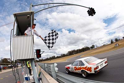 28;1982-Toyota-Celica-GT2000;25-July-2010;Australia;Beach-Thomas;Group-C;Historic-Touring-Cars;Morgan-Park-Raceway;QLD;Queensland;Topshot;Warwick;auto;chequered-flag;classic;clouds;finish;fisheye;motorsport;racing;sky;vintage