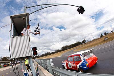31;1972-Leyland-Clubman-GT;25-July-2010;Australia;Fred-Sayers;Group-U;Historic-Touring-Cars;Morgan-Park-Raceway;QLD;Queensland;Warwick;auto;chequered-flag;classic;clouds;finish;fisheye;motorsport;racing;sky;vintage