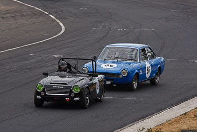 66;69;1968-Fiat-124AC;1969-Datsun-2000-Sports;25-July-2010;Andrew-Gamblen;Australia;Greg-Miatke;Historic-Production-Sports-Cars;Morgan-Park-Raceway;QLD;Queensland;Warwick;auto;motorsport;racing;super-telephoto