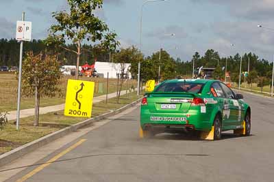 27;30-July-2010;ARC;Australia;Australian-Rally-Championship;Caloundra;Holden-Commodore-VE-SS;Jason-Bruinsma;Lisa-White;QLD;Queensland;Sunshine-Coast;auto;motorsport;racing;shakedown;telephoto