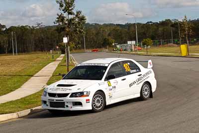 10;30-July-2010;APRC;Asia-Pacific-Rally-Championship;Australia;Brian-Green;Caloundra;Chris-Cobham;Evo-9;Mitsubishi-Lancer;Mitsubishi-Lancer-Evolution-IX;QLD;Queensland;Sunshine-Coast;auto;motorsport;racing;shakedown;telephoto