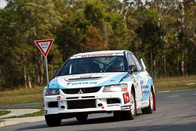 6;30-July-2010;APRC;Asia-Pacific-Rally-Championship;Australia;Caloundra;David-Green;Evo-9;Mitsubishi-Lancer;Mitsubishi-Lancer-Evolution-IX;Nathan-Quinn;QLD;Queensland;Sunshine-Coast;auto;motorsport;racing;shakedown;telephoto