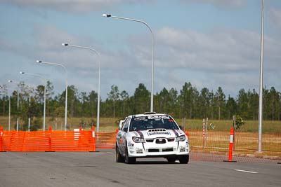 14;30-July-2010;ARC;Australia;Australian-Rally-Championship;Caloundra;QLD;Queensland;Simon-Evans;Subaru-Impreza-WRX;Sue-Evans;Sunshine-Coast;auto;motorsport;racing;shakedown;telephoto