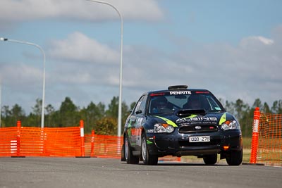 21;30-July-2010;ARC;Australia;Australian-Rally-Championship;Caloundra;Mark-Fawcett;QLD;Queensland;Simon-Ellis;Subaru-Impreza-WRX-STI;Sunshine-Coast;auto;motorsport;racing;shakedown;telephoto