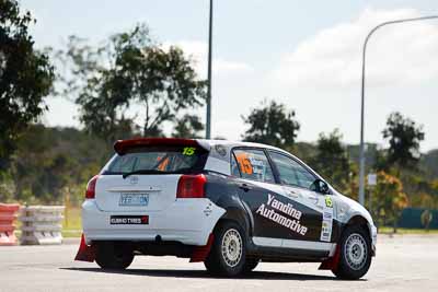 15;30-July-2010;ARC;Australia;Australian-Rally-Championship;Caloundra;QLD;Queensland;Rebecca-Smart;Ryan-Smart;Sunshine-Coast;Toyota-Corolla-Sportivo;auto;motorsport;racing;shakedown;telephoto