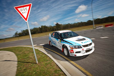 6;30-July-2010;APRC;Asia-Pacific-Rally-Championship;Australia;Caloundra;David-Green;Evo-9;Mitsubishi-Lancer;Mitsubishi-Lancer-Evolution-IX;Nathan-Quinn;QLD;Queensland;Sunshine-Coast;auto;clouds;motorsport;racing;shakedown;sky;wide-angle