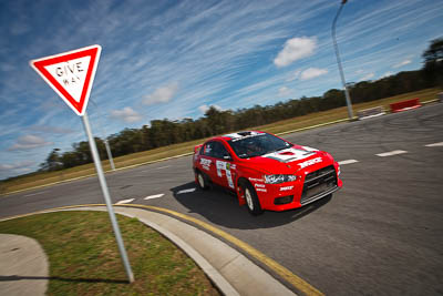 1;30-July-2010;APRC;Asia-Pacific-Rally-Championship;Australia;Caloundra;Chris-Murphy;Evo-10;Katsu-Taguchi;Mitsubishi-Lancer;Mitsubishi-Lancer-Evolution-X;QLD;Queensland;Sunshine-Coast;Team-MRF;auto;clouds;motorsport;racing;shakedown;sky;wide-angle