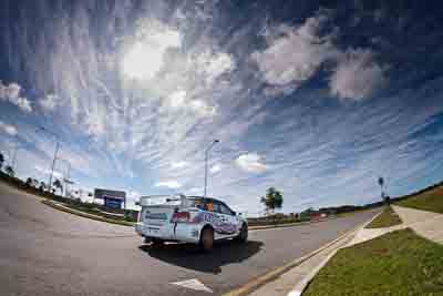 14;30-July-2010;ARC;Australia;Australian-Rally-Championship;Caloundra;QLD;Queensland;Simon-Evans;Subaru-Impreza-WRX;Sue-Evans;Sunshine-Coast;auto;clouds;fisheye;motorsport;racing;shakedown;sky;sun
