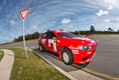 3;30-July-2010;APRC;Asia-Pacific-Rally-Championship;Australia;Caloundra;Evo-10;Gaurav-Gill;Glen-Macneall;Mitsubishi-Lancer;Mitsubishi-Lancer-Evolution-X;QLD;Queensland;Sunshine-Coast;Team-MRF;auto;clouds;fisheye;motorsport;racing;shakedown;sky