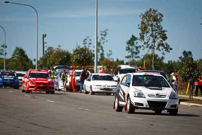 15;30-July-2010;ARC;Australia;Australian-Rally-Championship;Caloundra;QLD;Queensland;Rebecca-Smart;Ryan-Smart;Sunshine-Coast;Toyota-Corolla-Sportivo;auto;motorsport;racing;shakedown;telephoto