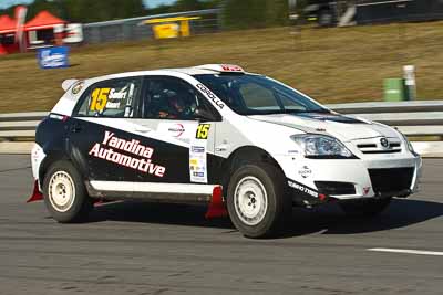 15;30-July-2010;ARC;Australia;Australian-Rally-Championship;Caloundra;QLD;Queensland;Rebecca-Smart;Ryan-Smart;Sunshine-Coast;Toyota-Corolla-Sportivo;auto;motorsport;racing;shakedown;telephoto