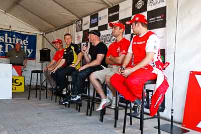 30-July-2010;ARC;Alister-McRae;Australia;Australian-Rally-Championship;Caloundra;Gaurav-Gill;QLD;Queensland;Rifat-Sungkar;Simon-Evans;Sunshine-Coast;auto;interview;motorsport;portrait;racing;wide-angle