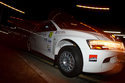 10;30-July-2010;APRC;Asia-Pacific-Rally-Championship;Australia;Brian-Green;Caloundra;Chris-Cobham;Evo-9;Mitsubishi-Lancer;Mitsubishi-Lancer-Evolution-IX;QLD;Queensland;Sunshine-Coast;auto;fisheye;motion-blur;motorsport;night;racing