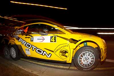 4;30-July-2010;APRC;Alister-McRae;Asia-Pacific-Rally-Championship;Australia;Bill-Hayes;Caloundra;Proton-Satria-Neo-S2000;QLD;Queensland;Sunshine-Coast;Topshot;auto;fisheye;motion-blur;motorsport;night;racing