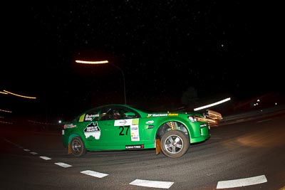 27;30-July-2010;ARC;Australia;Australian-Rally-Championship;Caloundra;Holden-Commodore-VE-SS;Jason-Bruinsma;Lisa-White;QLD;Queensland;Sunshine-Coast;auto;fisheye;motion-blur;motorsport;night;racing