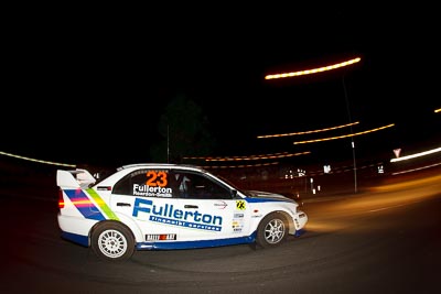 23;30-July-2010;ARC;Australia;Australian-Rally-Championship;Bruce-Fullerton;Caloundra;Evo-6;Hugh-Reardon‒Smith;Mitsubishi-Lancer;Mitsubishi-Lancer-Evolution-VI;QLD;Queensland;Sunshine-Coast;auto;fisheye;motion-blur;motorsport;night;racing