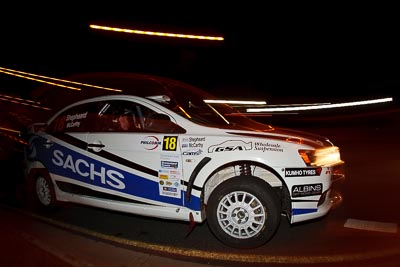 18;30-July-2010;ARC;Australia;Australian-Rally-Championship;Caloundra;Evo-10;John-McCarthy;Mitsubishi-Lancer;Mitsubishi-Lancer-Evolution-X;QLD;Queensland;Sachs-Rally-Team;Steven-Shepheard;Sunshine-Coast;auto;fisheye;motion-blur;motorsport;night;racing