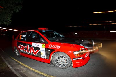 16;30-July-2010;ARC;Activ-Rallysport;Australia;Australian-Rally-Championship;Caloundra;Evo-9;Justin-Dowel;Matt-Lee;Mitsubishi-Lancer;Mitsubishi-Lancer-Evolution-IX;QLD;Queensland;Sunshine-Coast;auto;fisheye;motion-blur;motorsport;night;racing