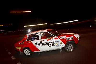 67;30-July-2010;Australia;Caloundra;Datsun-Violet-GT;Doug-Fernie;Nicola-Testa;QLD;Queensland;Sunshine-Coast;auto;classic;fisheye;historic;motion-blur;motorsport;night;racing;vintage