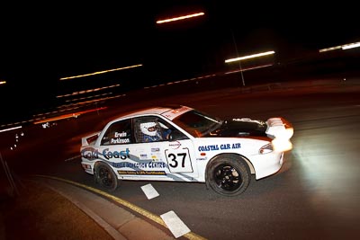 37;30-July-2010;Australia;Caloundra;David-Parkinson;Mitsubishi-Lancer-Evolution-I;QLD;QRC;Queensland;Queensland-Rally-Championship;Sunshine-Coast;Tim-Erwin;auto;fisheye;motion-blur;motorsport;night;racing