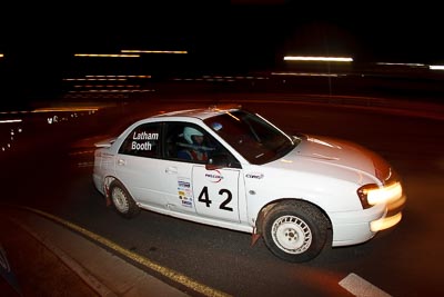 42;30-July-2010;Australia;Caloundra;Greg-Latham;QLD;QRC;Queensland;Queensland-Rally-Championship;Stephanie-Booth;Subaru-Impreza-RS;Sunshine-Coast;auto;fisheye;motion-blur;motorsport;night;racing