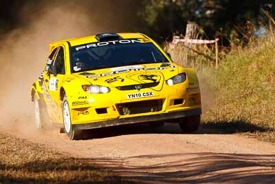 2;31-July-2010;APRC;Asia-Pacific-Rally-Championship;Australia;Chris-Atkinson;Imbil;Proton-Satria-Neo-S2000;QLD;Queensland;Stephane-Prevot;Sunshine-Coast;auto;motorsport;racing;super-telephoto