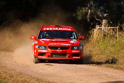 8;31-July-2010;APRC;Asia-Pacific-Rally-Championship;Australia;Evo-9;Imbil;Mitsubishi-Lancer;Mitsubishi-Lancer-Evolution-IX;Pertamina-Rally-Team;QLD;Queensland;Rifat-Sungkar;Scott-Beckwith;Sunshine-Coast;auto;motorsport;racing;super-telephoto