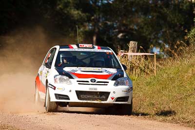 22;31-July-2010;ARC;Australia;Australian-Rally-Championship;Imbil;Margot-Knowles;QLD;Queensland;Simon-Knowles;Sunshine-Coast;Toyota-Corolla-Sportivo;auto;motorsport;racing;super-telephoto