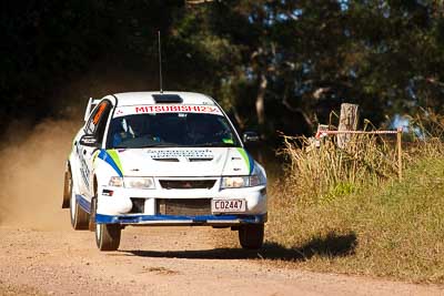 23;31-July-2010;ARC;Australia;Australian-Rally-Championship;Bruce-Fullerton;Evo-6;Hugh-Reardon‒Smith;Imbil;Mitsubishi-Lancer;Mitsubishi-Lancer-Evolution-VI;QLD;Queensland;Sunshine-Coast;auto;motorsport;racing;super-telephoto