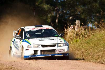 23;31-July-2010;ARC;Australia;Australian-Rally-Championship;Bruce-Fullerton;Evo-6;Hugh-Reardon‒Smith;Imbil;Mitsubishi-Lancer;Mitsubishi-Lancer-Evolution-VI;QLD;Queensland;Sunshine-Coast;auto;motorsport;racing;super-telephoto