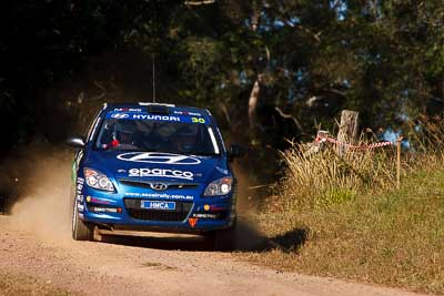30;31-July-2010;ARC;Australia;Australian-Rally-Championship;Harvey-Smith;Hyundai-i30-CRDi;Imbil;Mick-Gillett;QLD;Queensland;Sunshine-Coast;auto;motorsport;racing;super-telephoto