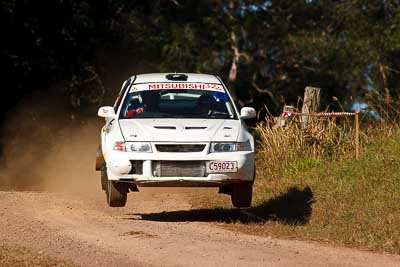 32;31-July-2010;Australia;Erik-Johnsson;Erin-Kelly;Evo-6;Imbil;Mitsubishi-Lancer;Mitsubishi-Lancer-Evolution-VI;QLD;QRC;Queensland;Queensland-Rally-Championship;Sunshine-Coast;auto;motorsport;racing;super-telephoto