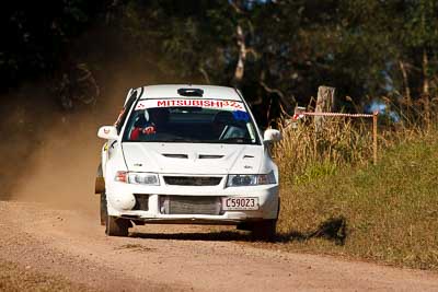 32;31-July-2010;Australia;Erik-Johnsson;Erin-Kelly;Evo-6;Imbil;Mitsubishi-Lancer;Mitsubishi-Lancer-Evolution-VI;QLD;QRC;Queensland;Queensland-Rally-Championship;Sunshine-Coast;auto;motorsport;racing;super-telephoto